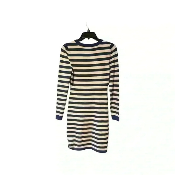 Milly Blue and White Striped Long Sleeved Sweater Dress Size Small - Picture 3 of 14